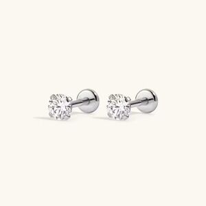 Designer Earrings Crystal Nap Flat Back Studs -Maison Miru-Titanium 20g‎ 3mm NWT